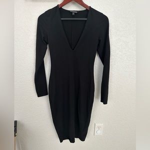 Express deep V-neck bodycon dress size S